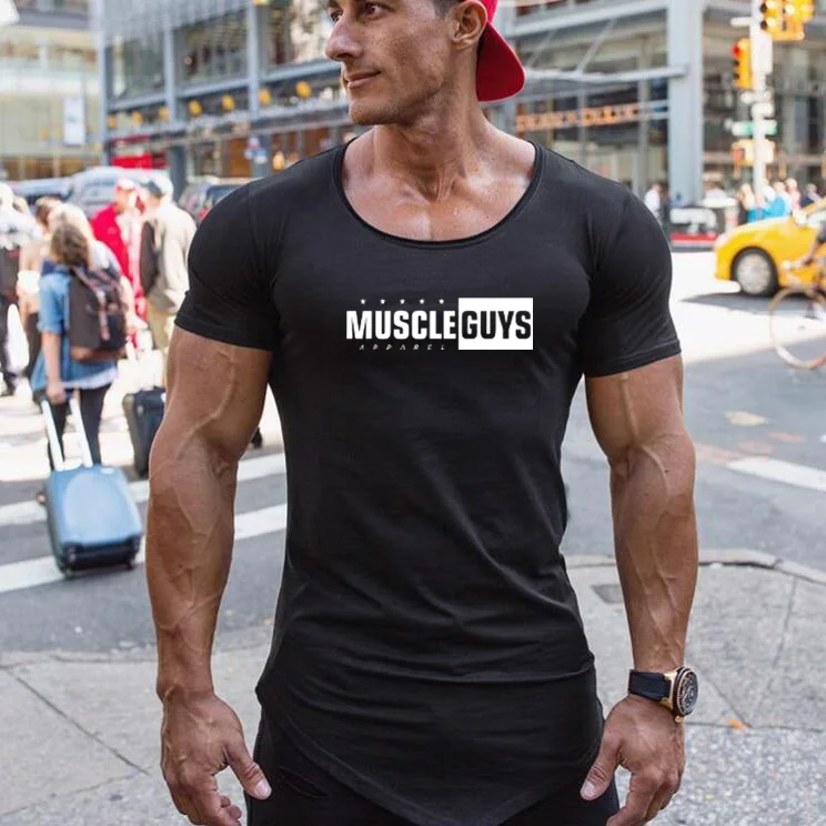 

Летние хлопковые дышащие облегающие топы для тренажерного зала и фитнеса, футболки с короткими рукавами, мужские рубашки для бодибилдинга, спортивная повседневная одежда для бега