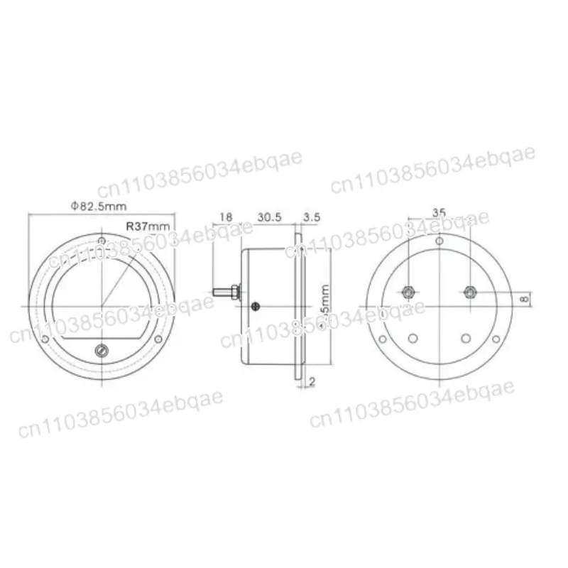 Round Black Analog Meter Head Retro Dial VU Meter Level Meter Voltmeter SO65 Yellow Backlight
