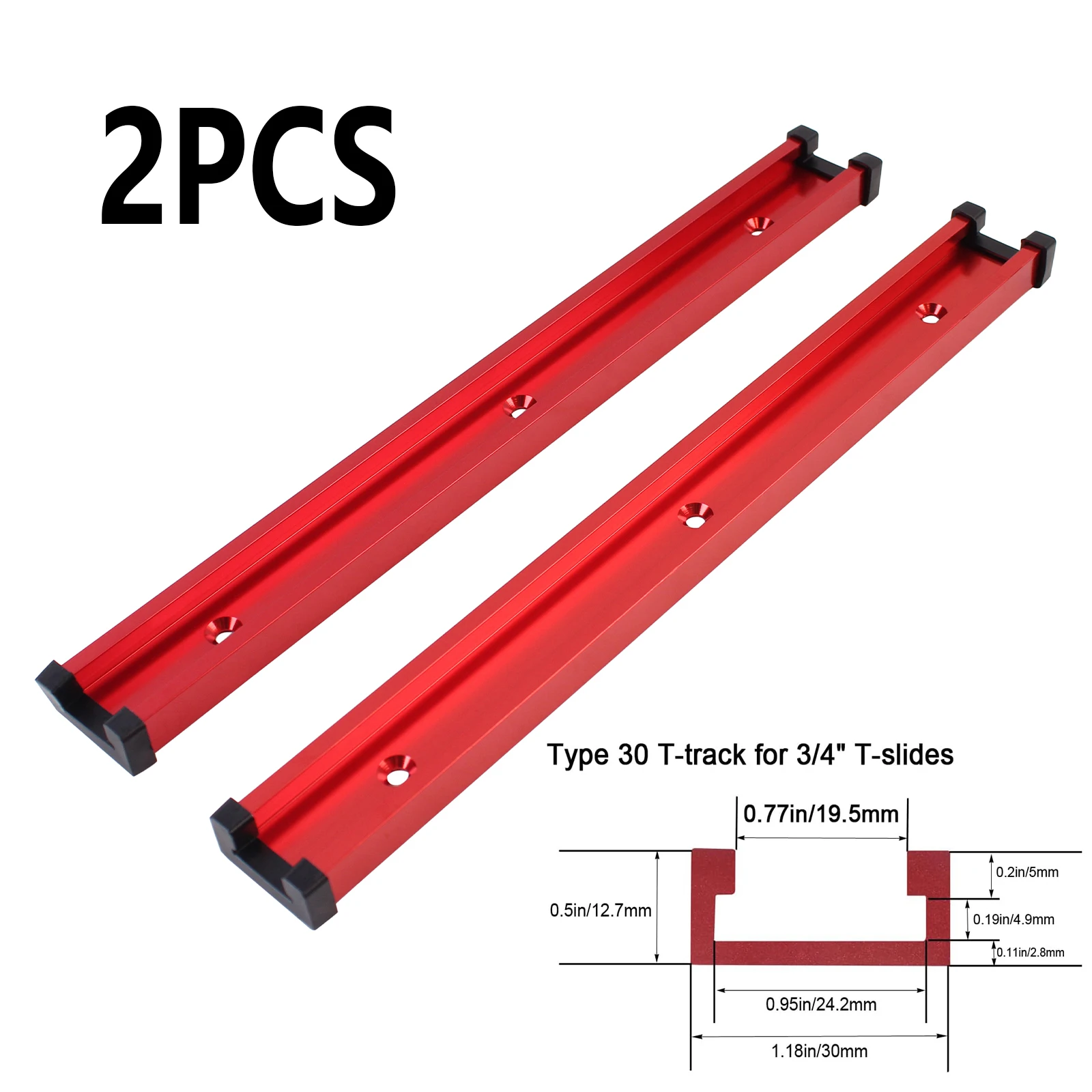 

2pcs Type 30 Woodworking T-slot Track Woodworking Slide Track Limit Guide Rail Pusher Universal Slide Workbench DIY Modification