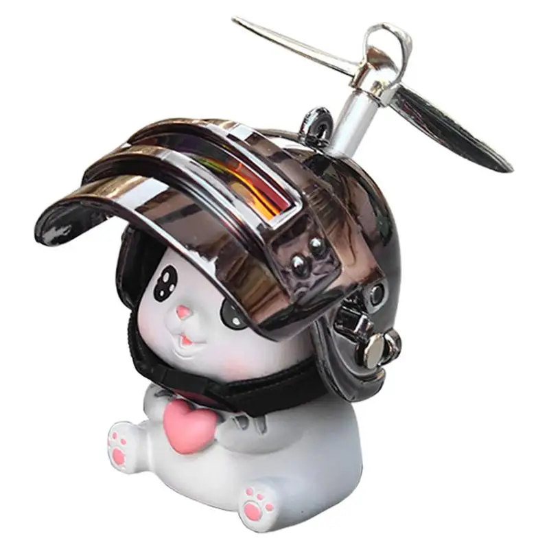 

Motorcycle Handlebar Decoration Bike Electric Cute Cartoon Doll With Helmet Airscrew Car Ornaments Riding Equipment Accessories