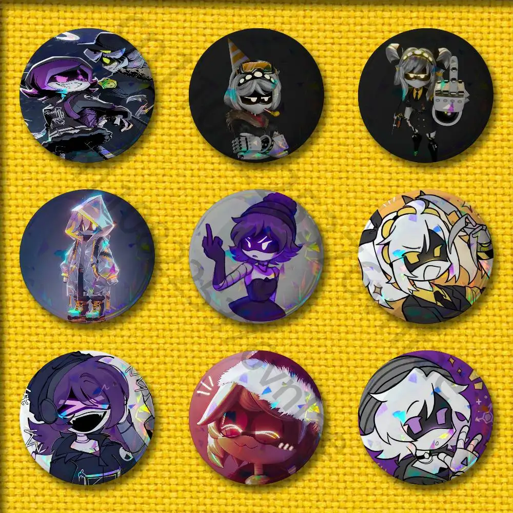 

M-Murder Drones Doll N J Uzi Badges 75mm 25mm 44mm 32mm 58mm Round Pin Brooch Souvenir Clothes Cosplay Gift Accessories