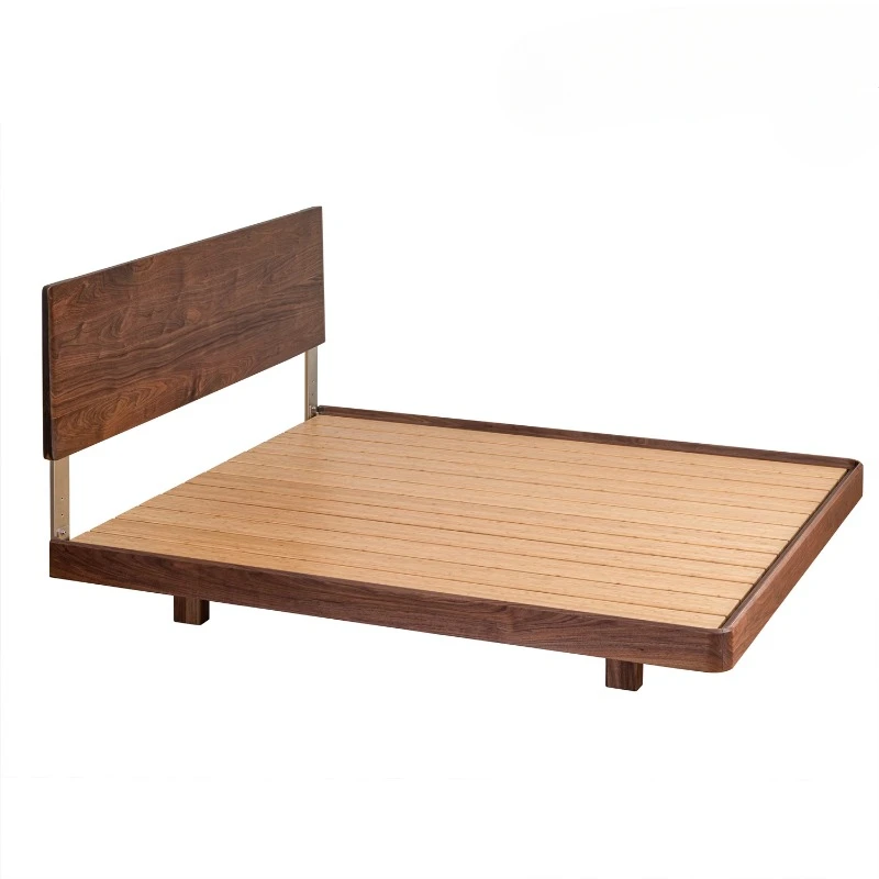 Original Solid Wood Black Walnut Hard Maple Cherry Small Unit Modern Suspended Bed | Lanchun Wood Industry