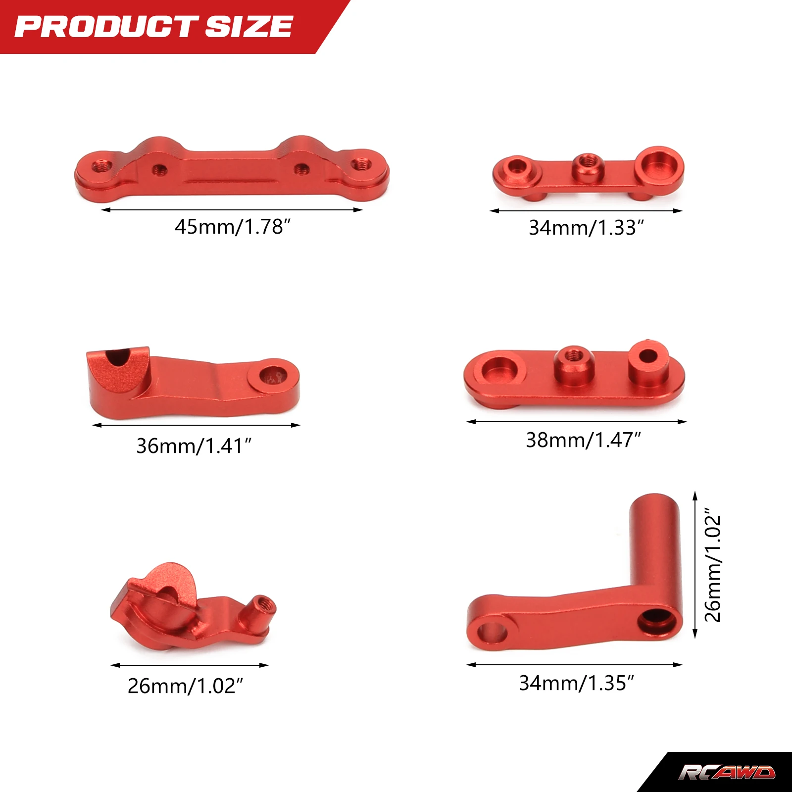 Aluminum alloy Servo Mount, Steering Servo Set  for 1/10 Losi Baja Rey, Rock Rey RC car Upgrade Part