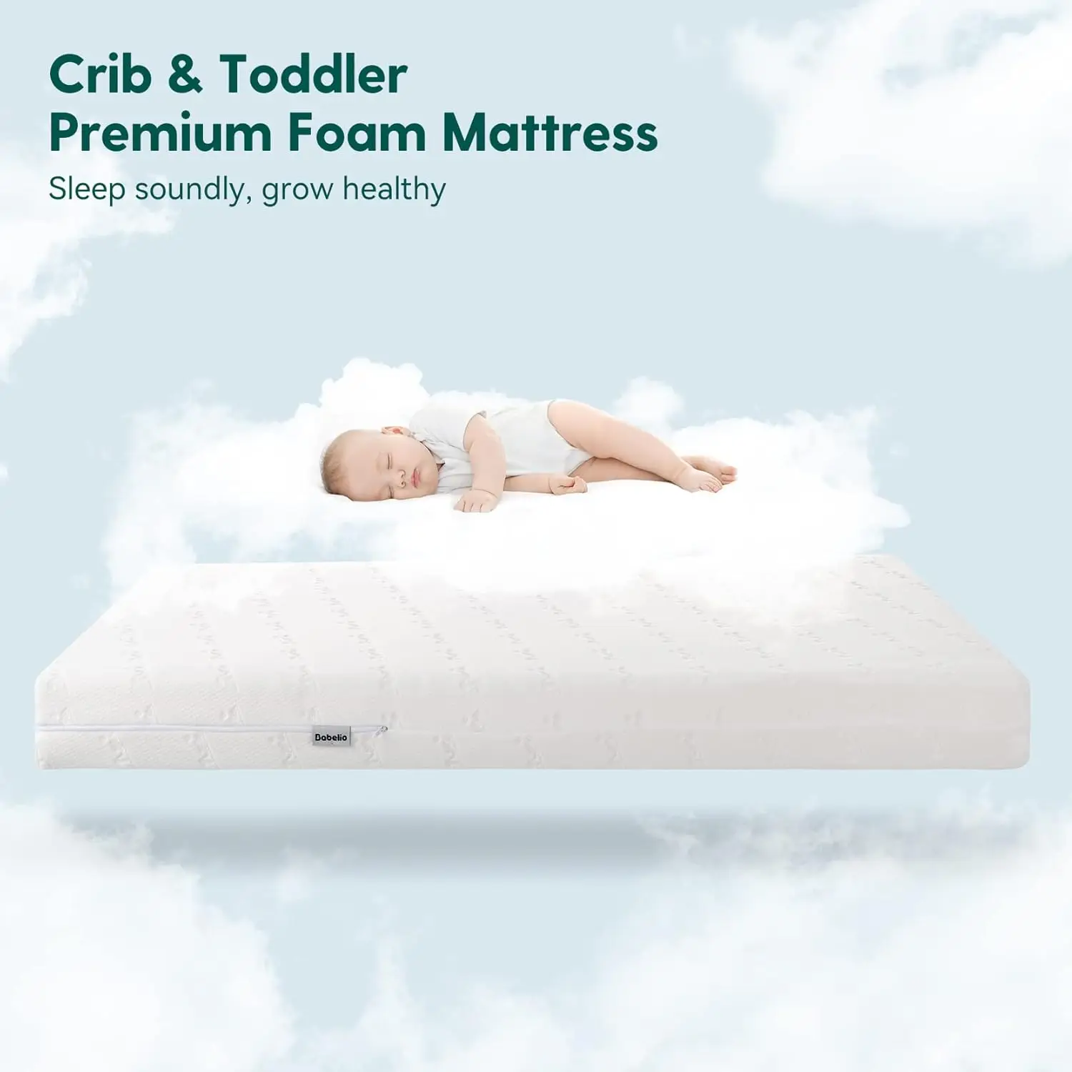 Mattress, Dual-Sided Memory Foam Toddler Mattress, Waterproof Baby Mattresses for Crib and Toddler Bed, Removable and Machine Wa