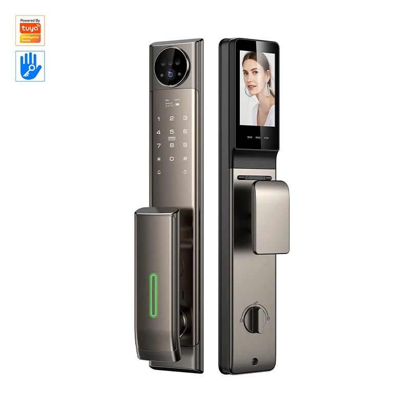 Fully Automatic HD Camera Face ID Password Digital Door Lock App Password Fingerprint Smart Door Lock With Finger Vein