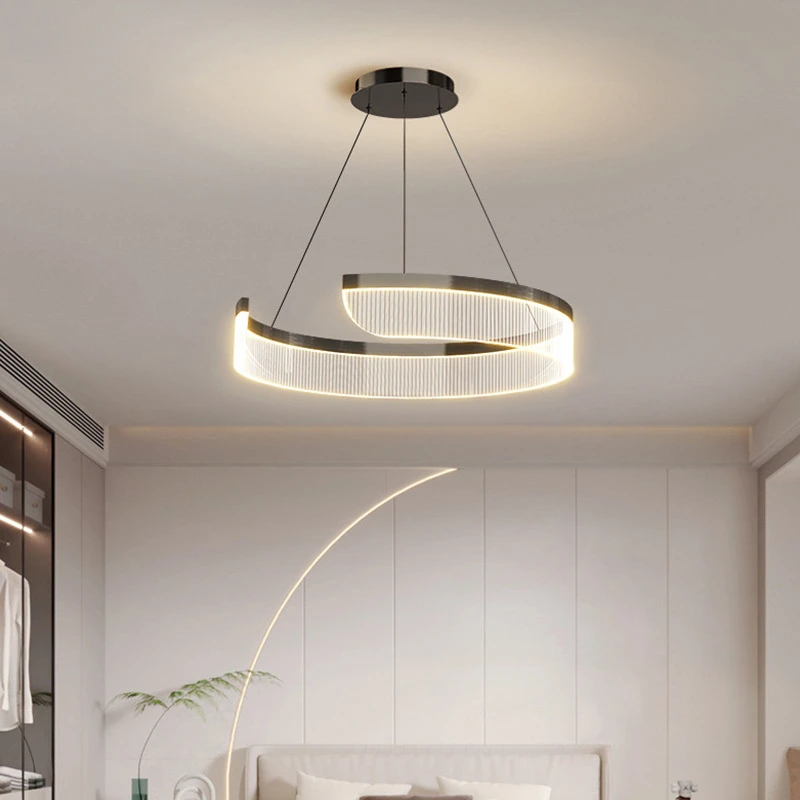 Modern LED Ceiling mounted Chandelier Nordic Minimalist Circular Shape Acrylic Lamp for Living Room Dining Room Bedroom Kitchen