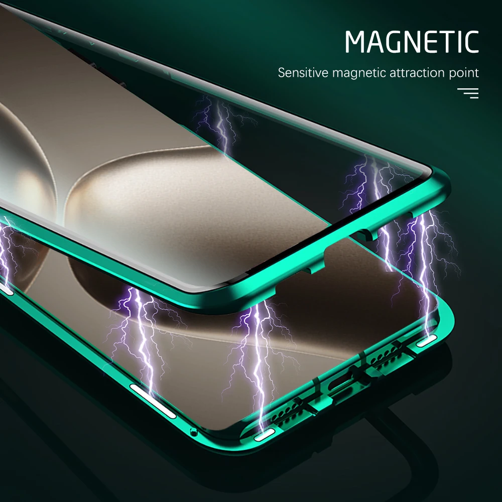 360 Full Protection Metal Magnetic Case for Xiaomi14T Xiaomi 14T Pro 5G Double-Sided Glass Adsorption Cover Xiomi Mi14T Mi 14 T