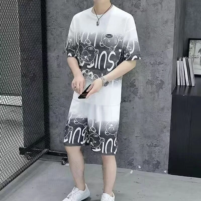 

Plus Size Men's Summer Set Trendy Athletic 2 Piece Shorts Comfortable Casual Combo
