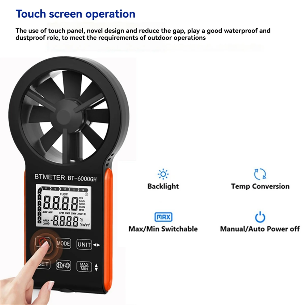 2025 New  Wind Speed Wind Volume Anemometer Intelligent High Precision Digital Anemometer Handheld Air Volume Tester