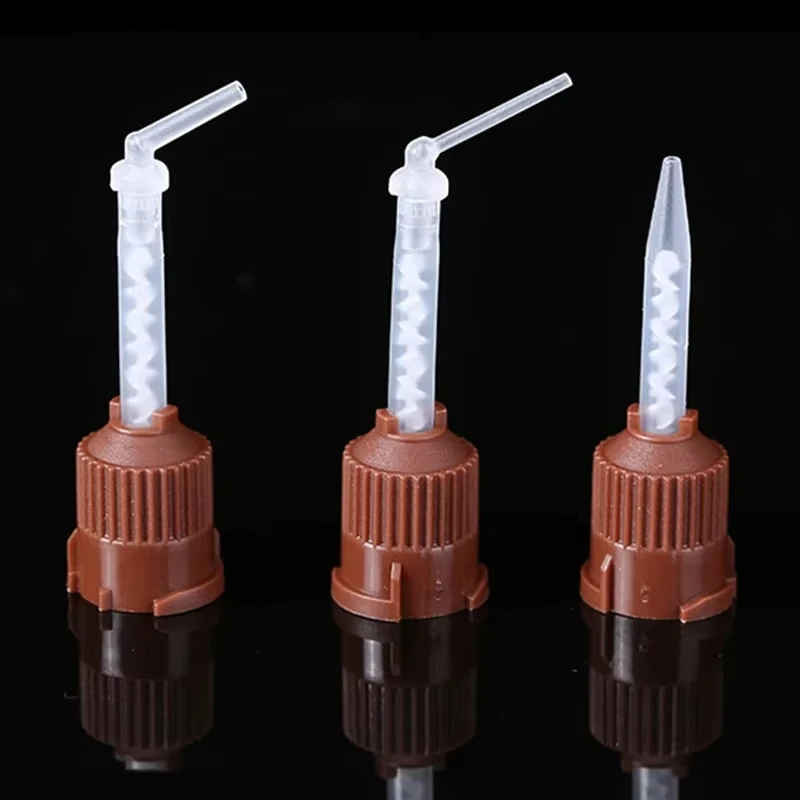 

50PCS/Bag Dentistry Disposable Mixing Tips Silicone Rubber Mixing Head 1:1 For Impression Mixing Dispensing Gun Dental Materials