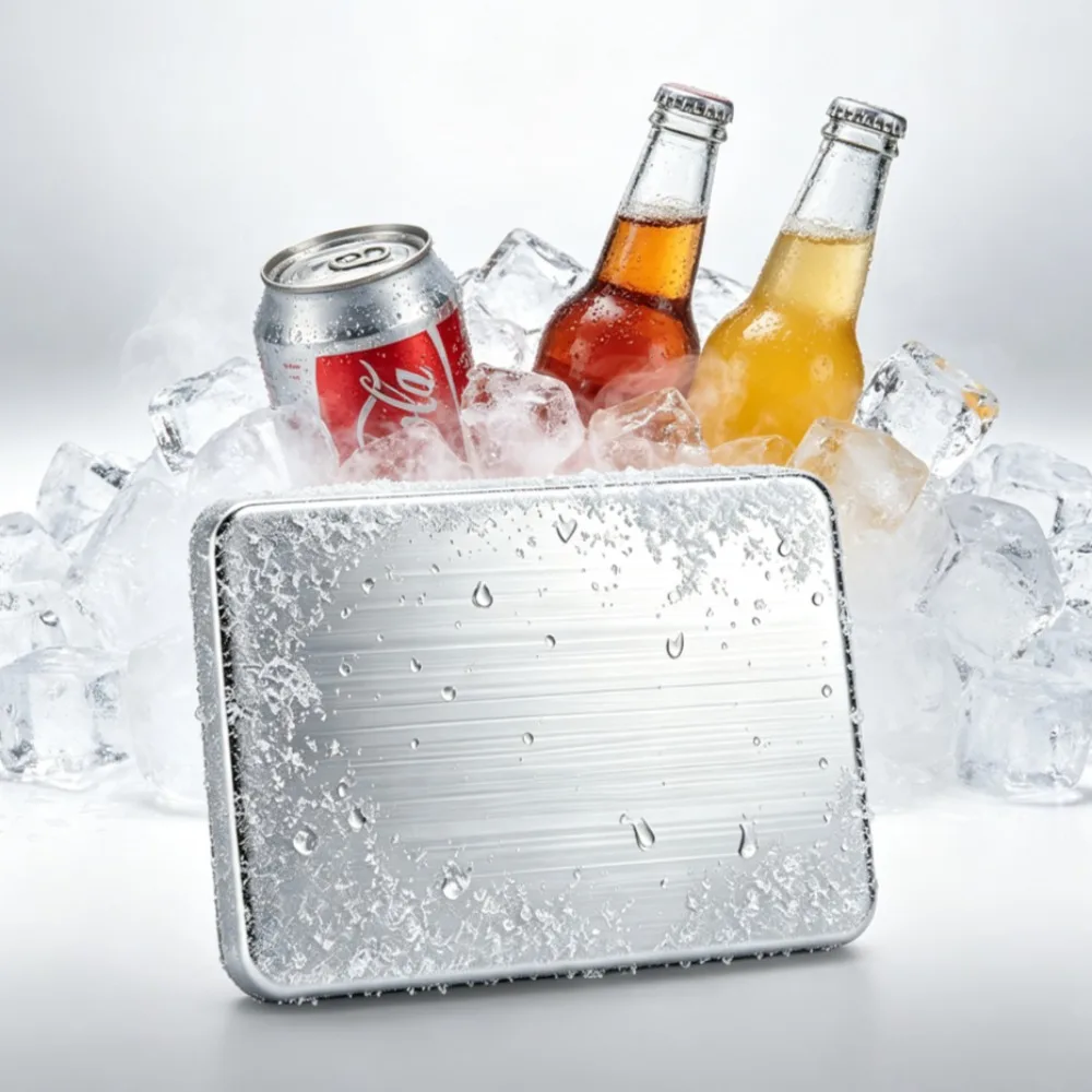 Stainless Steel Ice Pack for Camping, Picnic Basket, Reusable Freezer Packs for Keep Food and Drinks Fresh and Cool
