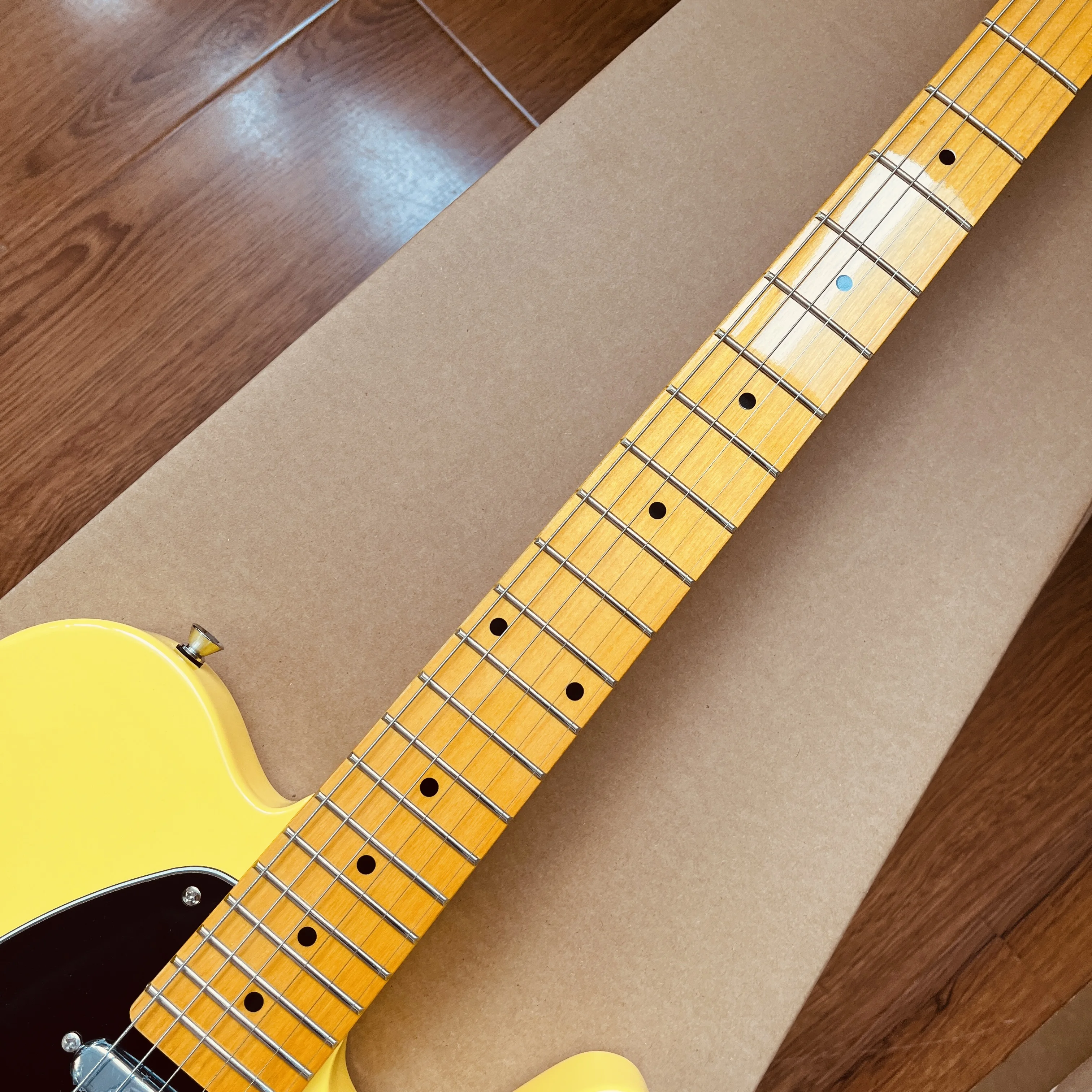 جيتار كهربائي TL جسم أصفر كروم جزء لوحة فريتس من خشب القيقب أسود Pickguard 2S يتم شحنه من الولايات المتحدة شحن مجاني #3