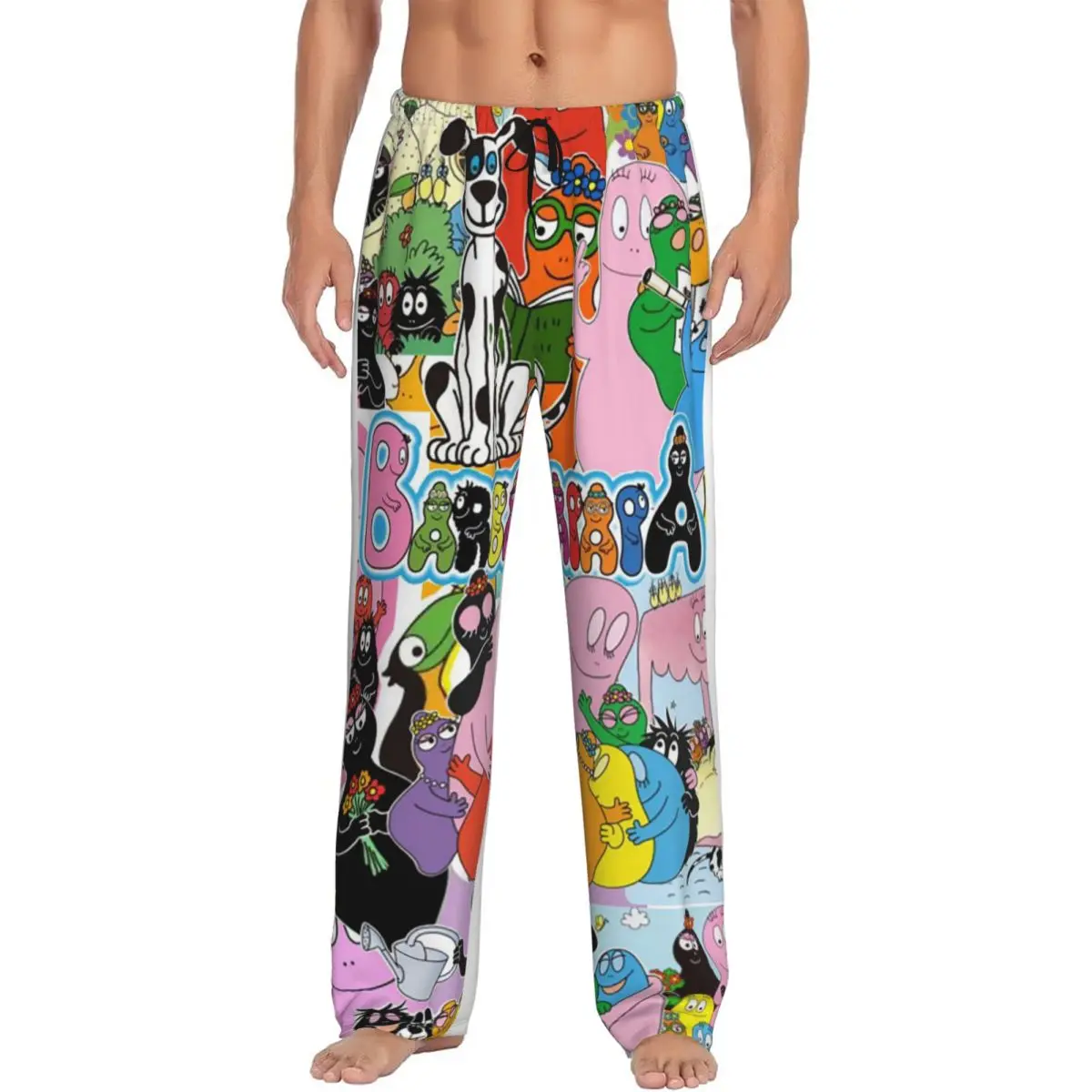 

Изготовленные на заказ пижамные штаны с героями мультфильмов Barbapapa, мужская одежда для сна, штаны для сна с карманами