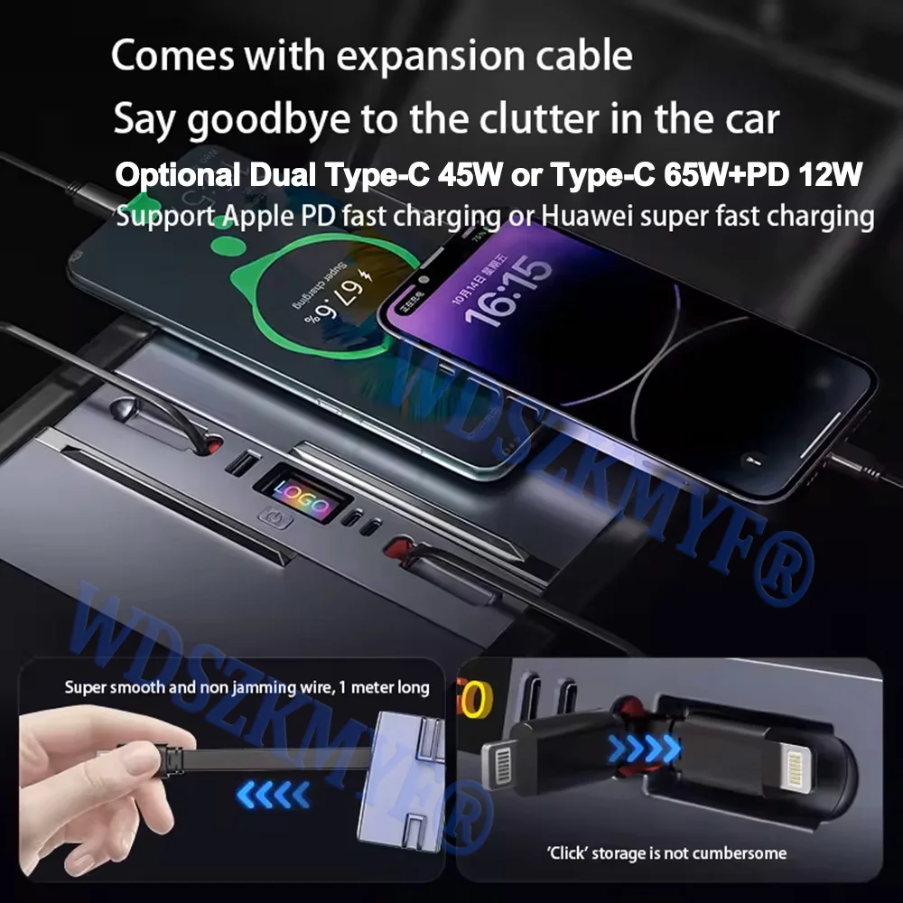 ل تسلا نموذج جديد Y Juniper 2025 نموذج 3 هايلاند 2024 65 واط 45 واط التحكم المركزي شحن سريع TPYE-C USB محور توسيع حوض #2