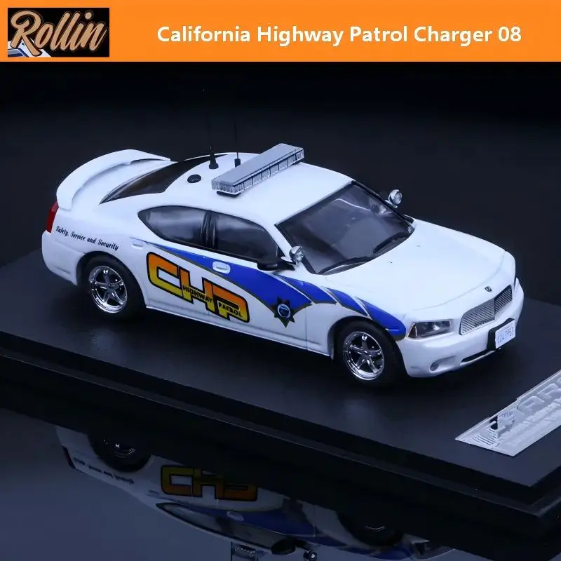 Rollin 1:64 California Highway Patrol Charger 08 Alloy Die Casting Car Model Collection Model  Christmas Gift Gifts for Men