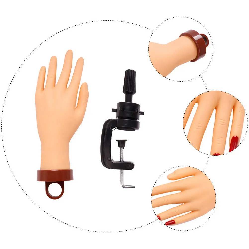 Lightweight Flexible Nail Practice Hand High Simulation Manicure Training Tool Nail Art Practice Accessory Flexible Hand Model