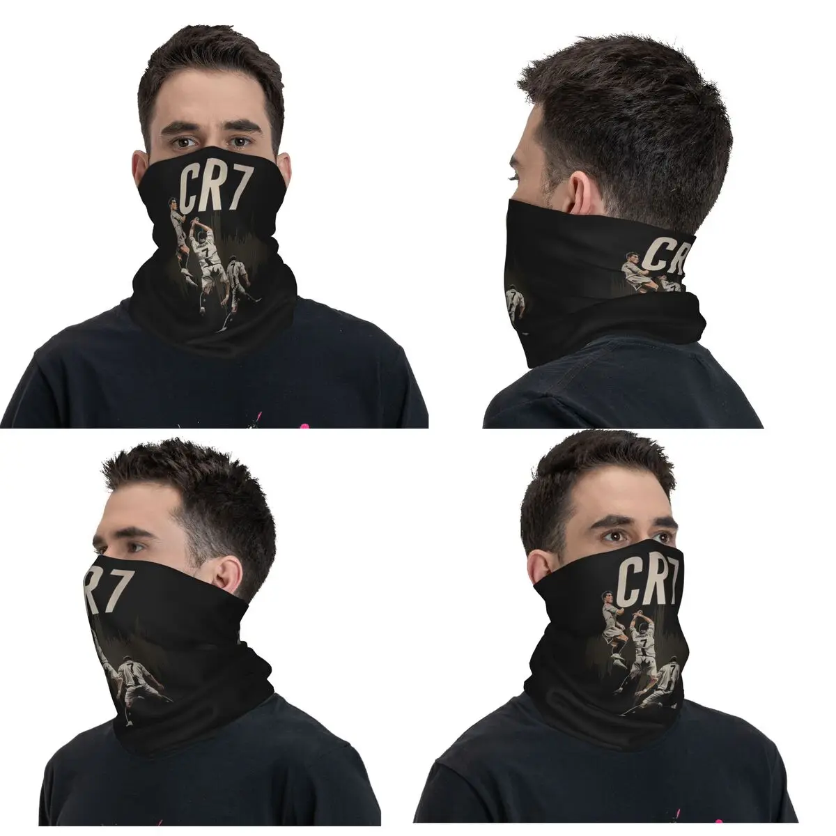 CR7 Cristiano Ronaldo Bandana Neck Gaiter Printed Mask Scarf Multi-use Headwear Running For Men Women Adult Washable