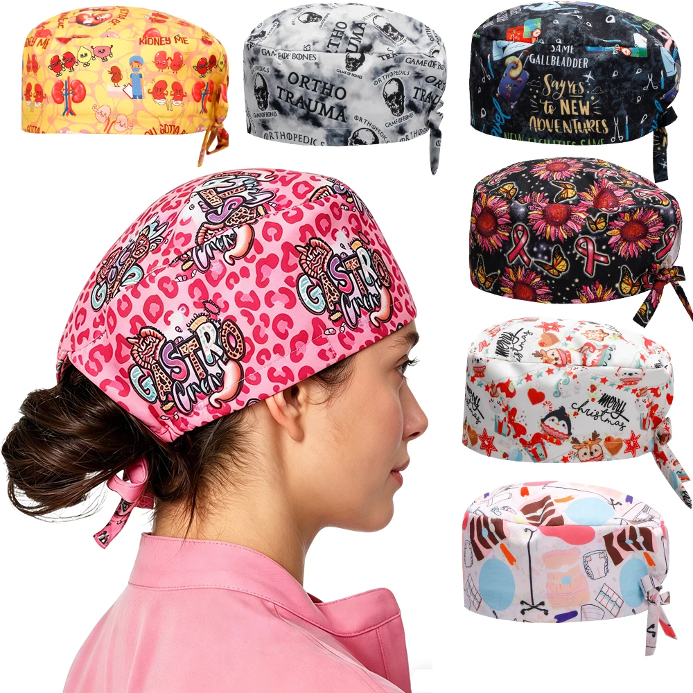 2026 Scrub Nursing Cap Men Women Quick-dry Doctor Working Hat Adjustable Short Hairs Surgery Caps F1337