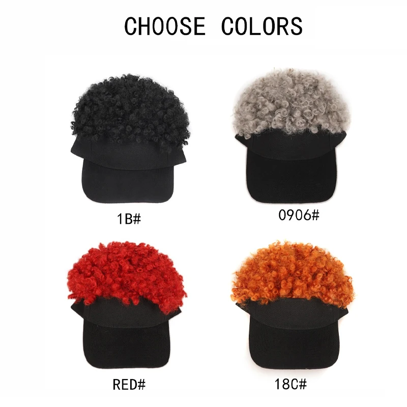 

2-Inch Curly Short Hair Baseball Cap Synthetic Wig Adjustable Sun Hat Suitable For Women'S Daily Parties Halloween Role-Playing