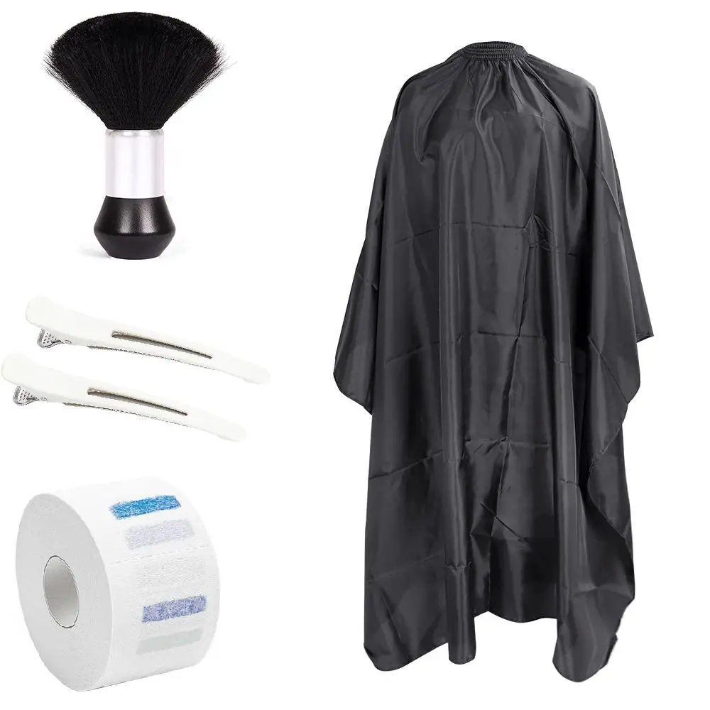 Barber Cape Professional Salon Large Size Waterproof Hair Cutting Cape With Neck Duster Brush And Adjustable Closure For Adults