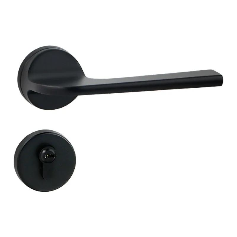 Simple Indoor Bedroom Door Lock Gray Black Nordic Mute Timber Door Lock Study Machine Handle Lock