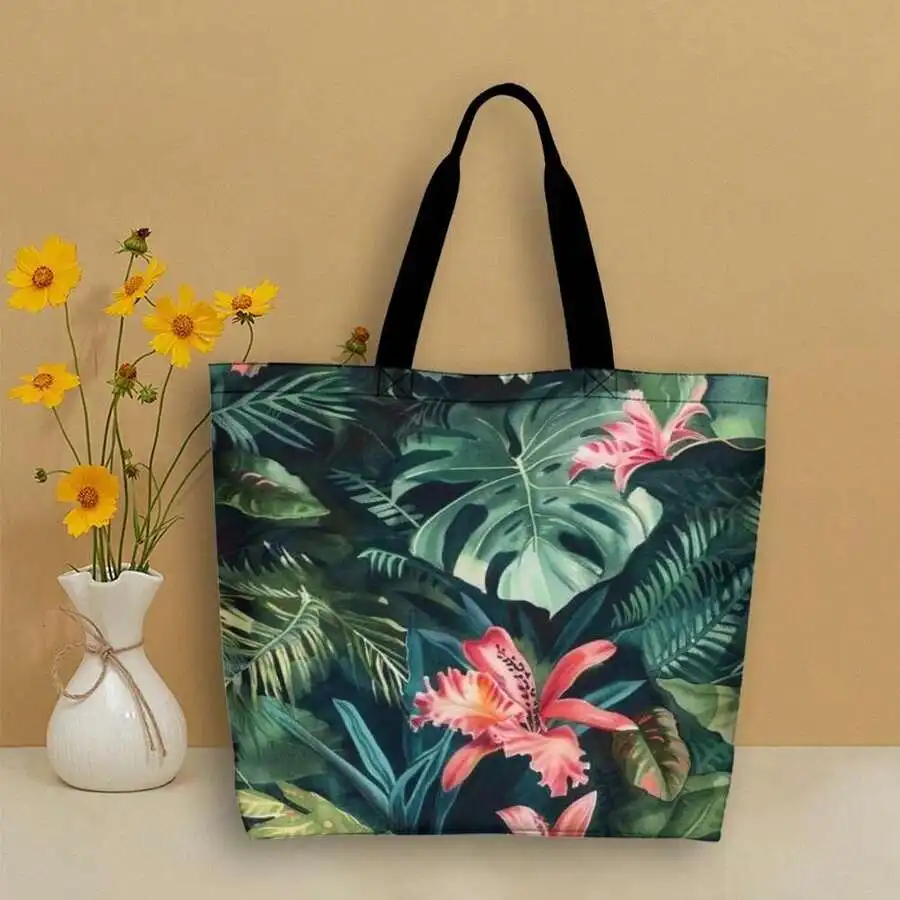 

Tropical Floral Print Casual Tote Bag For Women