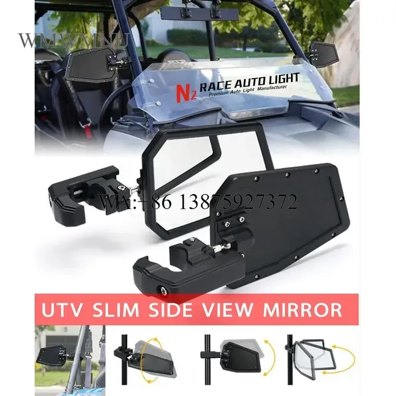 Wmwmnu Slim Style UTV Side View Mirrors with Adjustable Clamps for Polaris Arctic Cat Can-am Etc