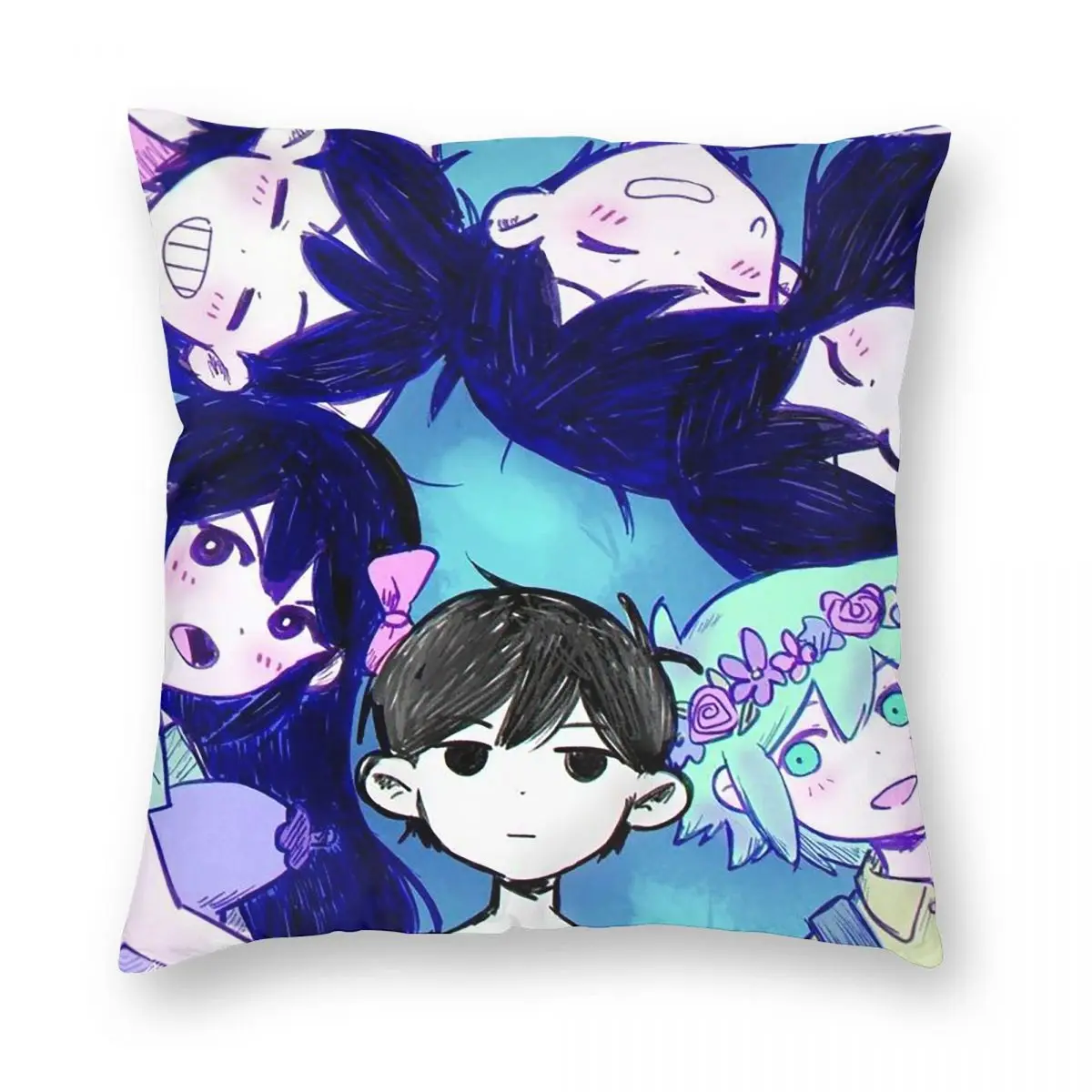 Game Omori Square Pillowcase Pillow Cover Cushion Zip Decorative Comfort Throw Pillow for Home Living Room