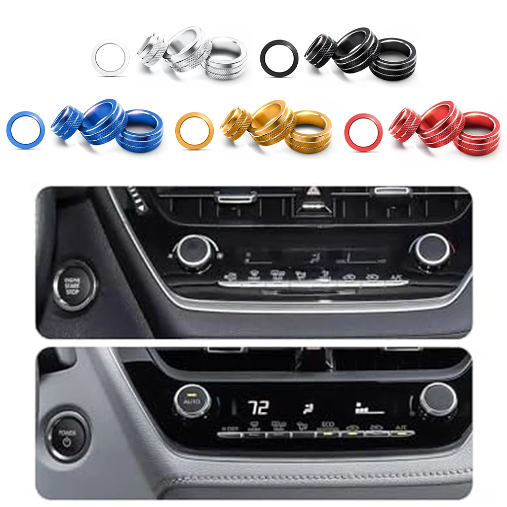 

4x Car Interior Air Conditioning Mirror Knob Cover For Toyota For Corolla 2019-2025 Fit Engine Start Buttons For Rearview Mirror