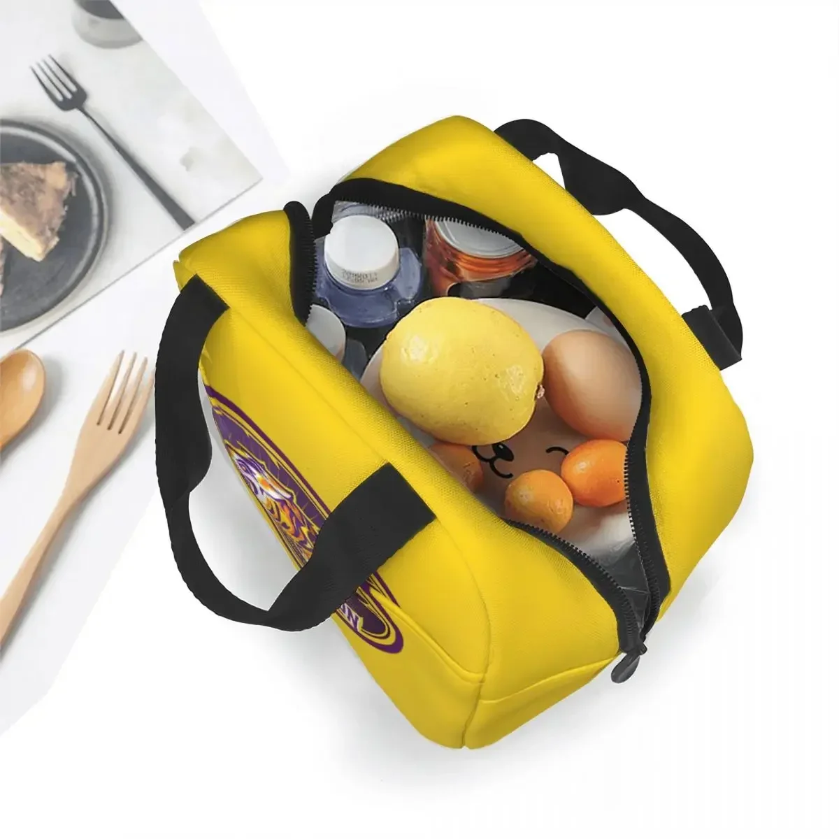 Hapoel Holon Basketball Lunch Bag Large Capacity Waterproof Thermal Insulation Food Storage Box School Work Adults Kids Unisex