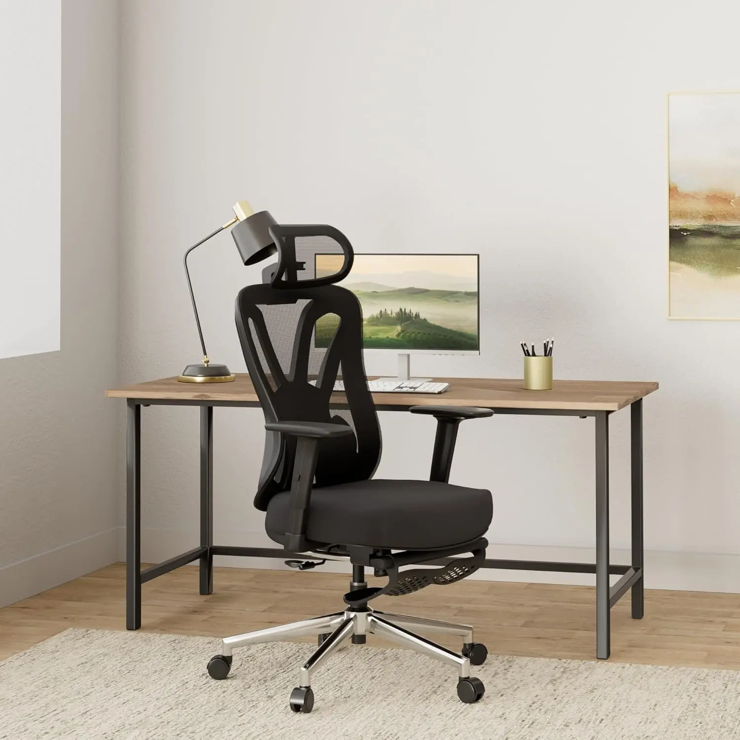 

Ergonomic Office Chair, Desk Chair with Adjustable Lumbar Support and Height, Comfortable Mesh Computer Chair