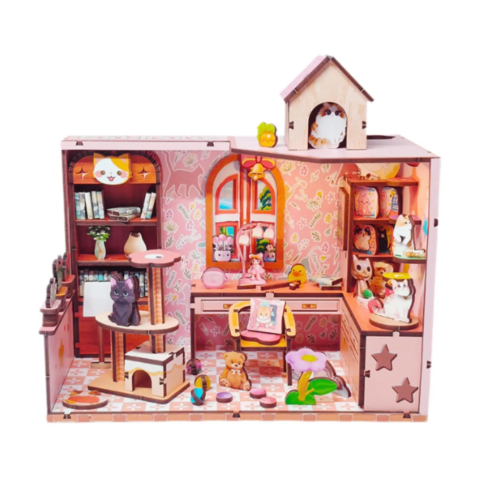 

DIY Miniature Building Kit Artwork Ornaments Mini House Making Kit 3D Puzzle for Friends Teens Boy Girls Adults Birthday Gifts
