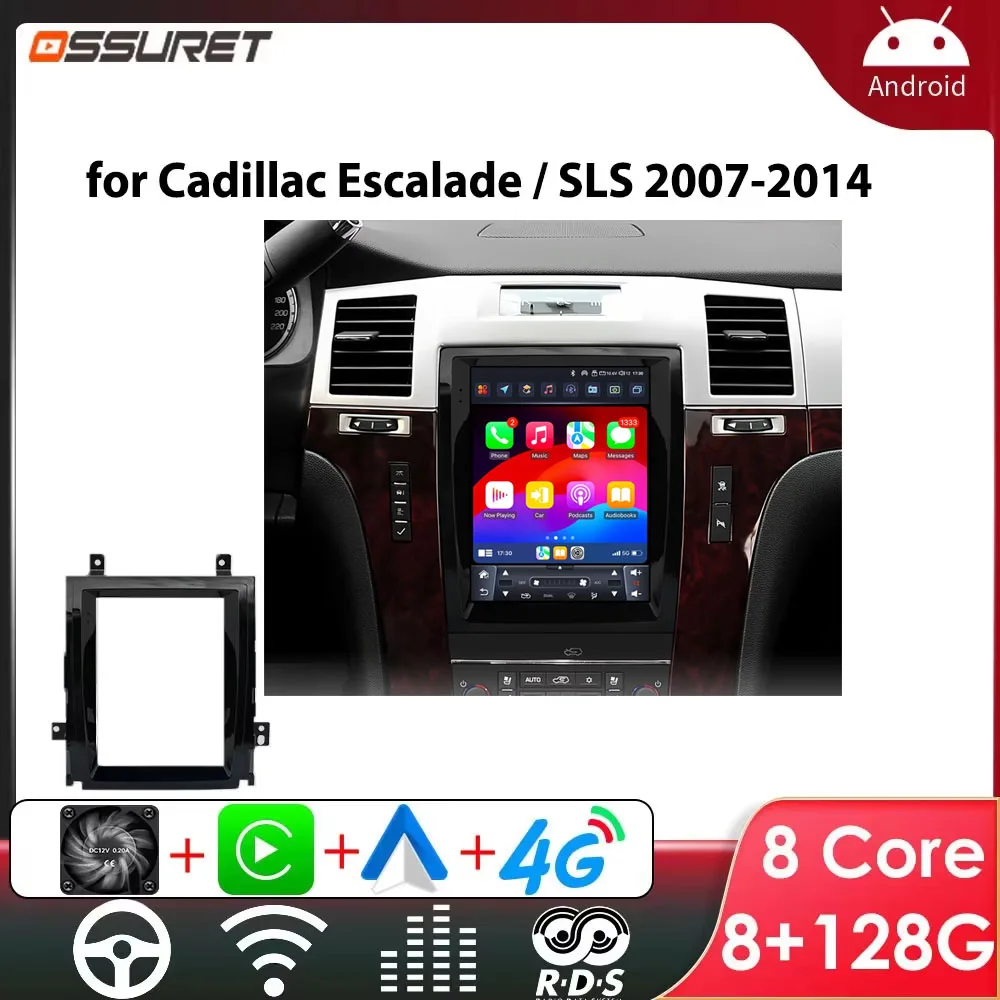 Autoradio Android Carplay OSSURET pour Cadillac Escalade SLS 2007-2014, autoradio multimédia pour voiture, écran intelligent 9,7 pouces