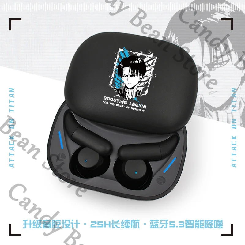 アニメ進撃の巨人リーヴァイ・アッカーマンエレン・イェーガーミカサ・アッカーマンコスプレワイヤレス-bluetooth-ヘッドセット漫画ヘッドフォンイヤホン
