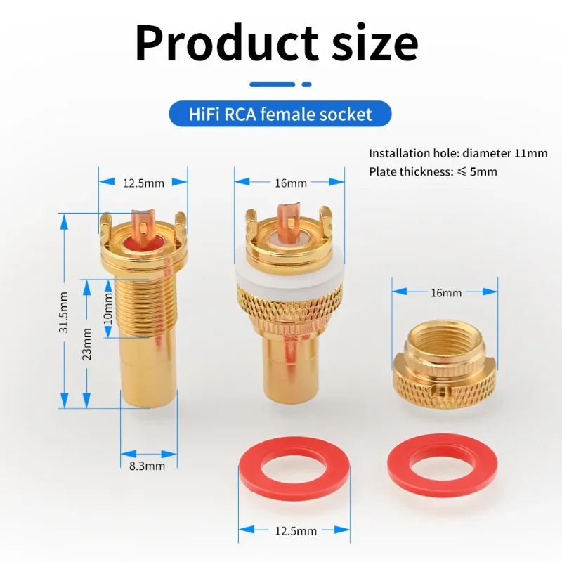 8 Stück Hifi RCA Buchse Stecker HiFi Audio Adapter Verstärker CD Player Anschluss