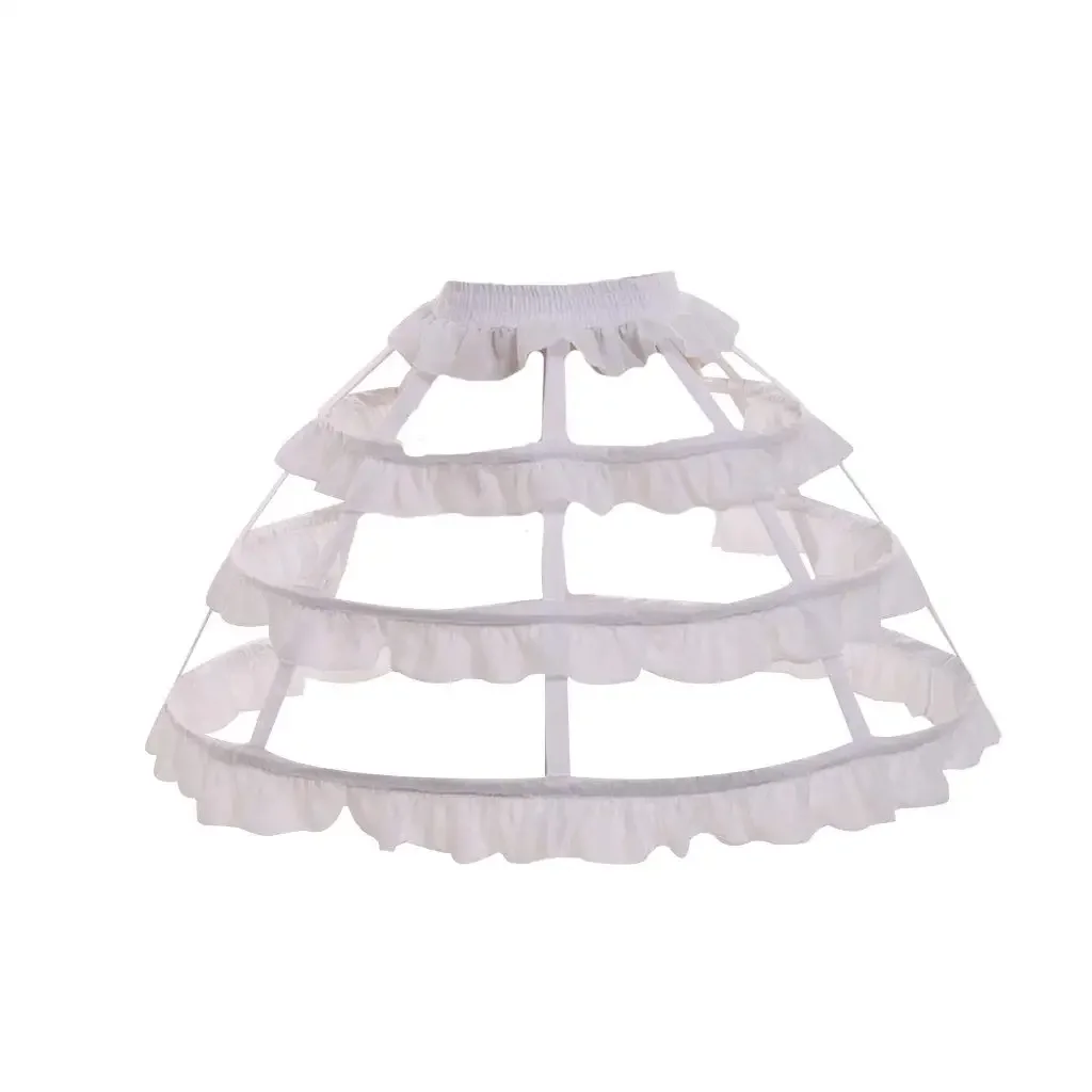 

Women Girls Lolita Hollow Lotus Leaf Lace Bird Cage Fish Bone Skirt Cosplay Dress Skirt Petticoat Bride Wedding Dress Lining