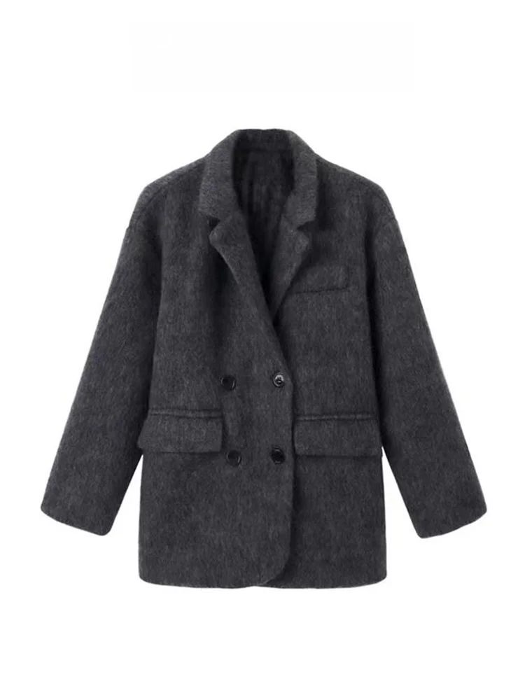 

Ele ey Woolen Coat Women's Thiened Autumn Winter New Sle Small Size Hepburn Sle Suit Material Korean Sle Long S...