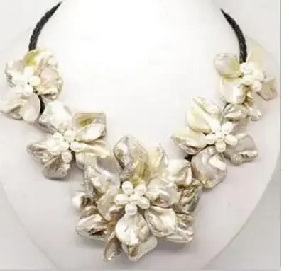 hot sale Women Bridal Wedding Jewelry/ bride jewelry mother of pearl shell flower necklace 18