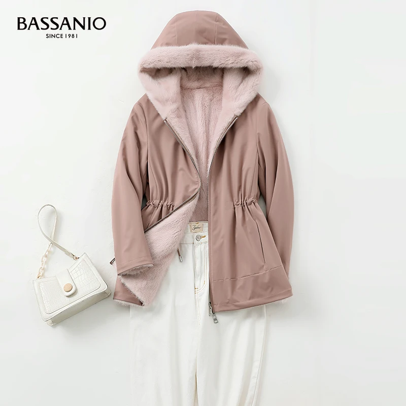 เสื้อขนเฟอร์ Hooded Coat สวมใส่ Mink Coat ทั้งสองด้านแจ็คเก็ตฤดูหนาว