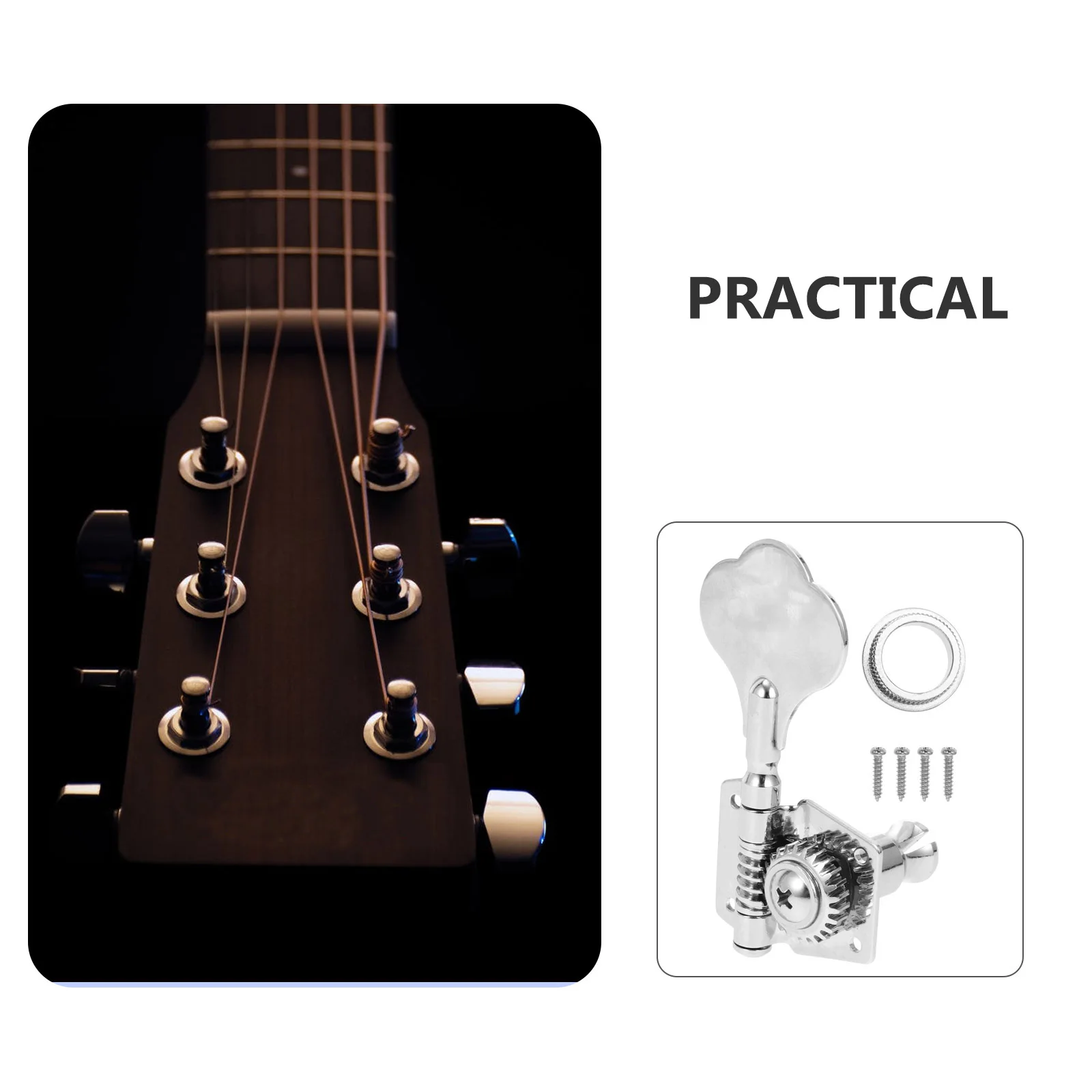 

Tuners Bass Tuning Peg Replacement Machine Heads Nose Guitar Key Acoustic Accessories Knob Silver