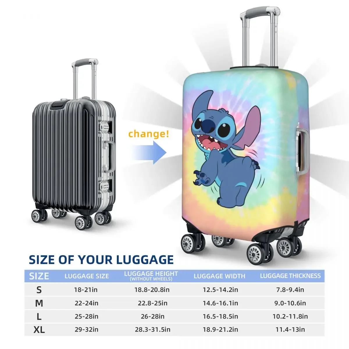 Custom Stitch Luggage Cover Cute Suitcase Protector Covers Suit For 18-32 inch