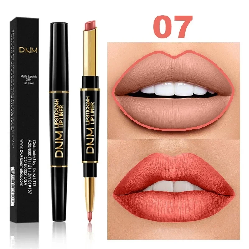 2 IN 1 Lip Liner Matte Lipstick Pencil Contour Tint Matte Waterproof Long Lasting Moisturizer Lipliner Cosmetics Nude Sexy Red