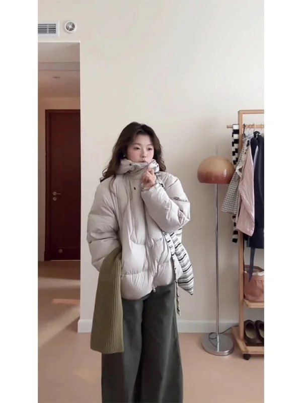 

Корейская удлиненная куртка-пальто с воротником-стойкой, женская зимняя новинка, теплая хлопковая куртка на молнии...