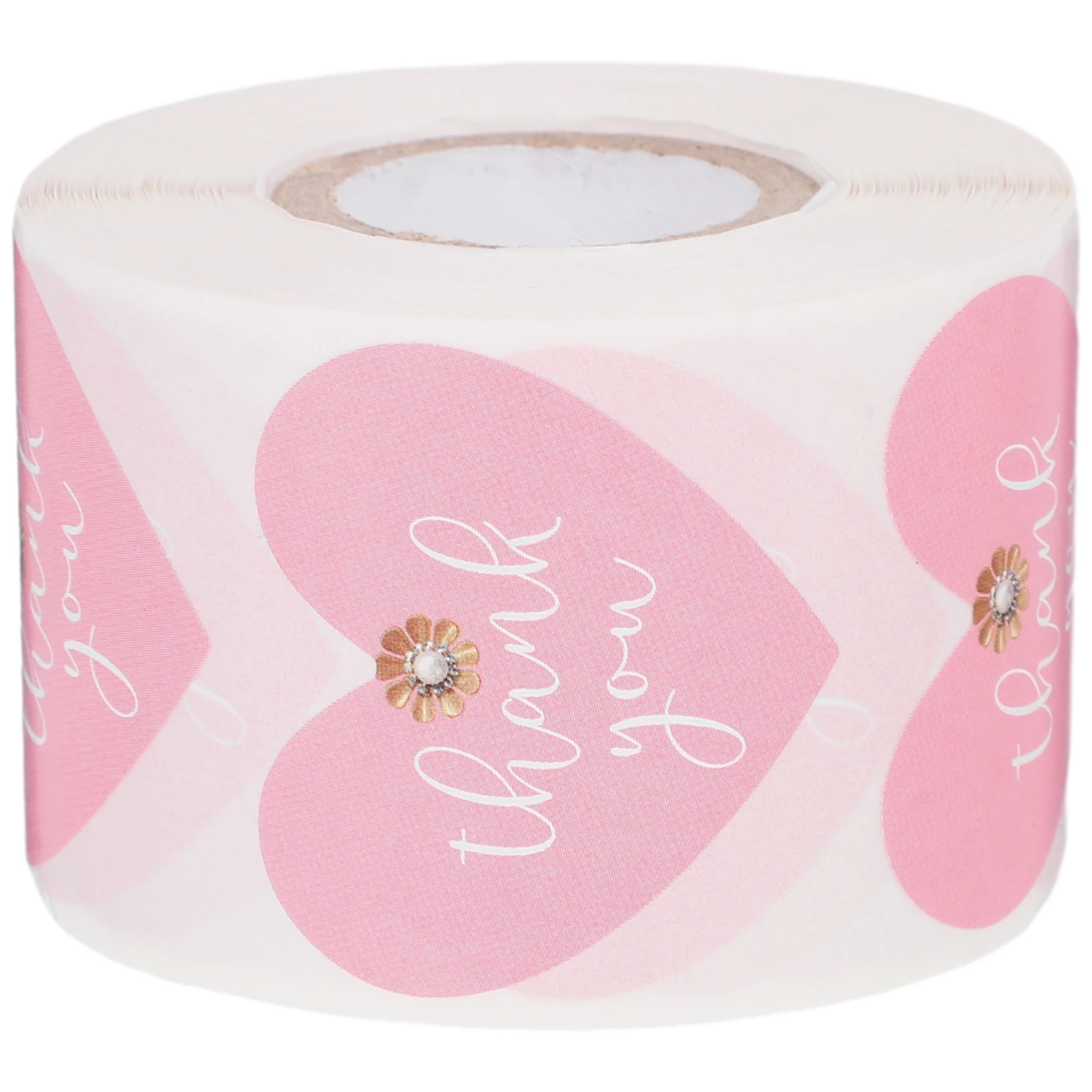 

Manual Pink Heart Sticker Stickers for Scrapbooking Coated Paper Thank You Cute