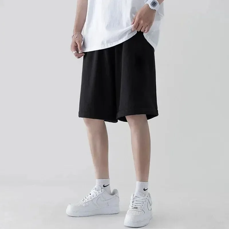 Men\'s Summer Thin Twill Satin Fabric Five Pocket Casual cotton Solid color Shorts Loose Sit Basketball Beach Outerwear M-5xl