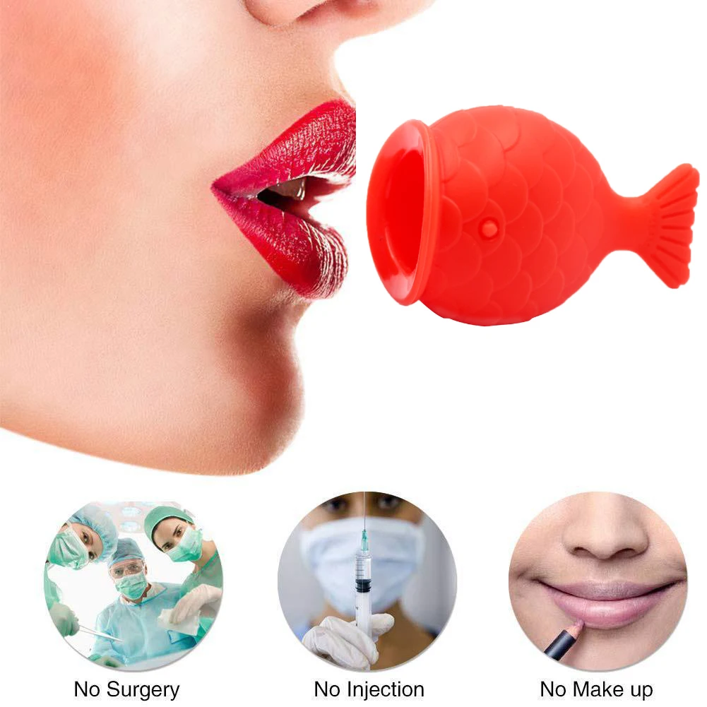 1pc Women Sexy Lip Plumper Enhancer Tool For Female Natural Pout Silicone Labium Plump Fish Shape Mouth Tools Lips Thicken