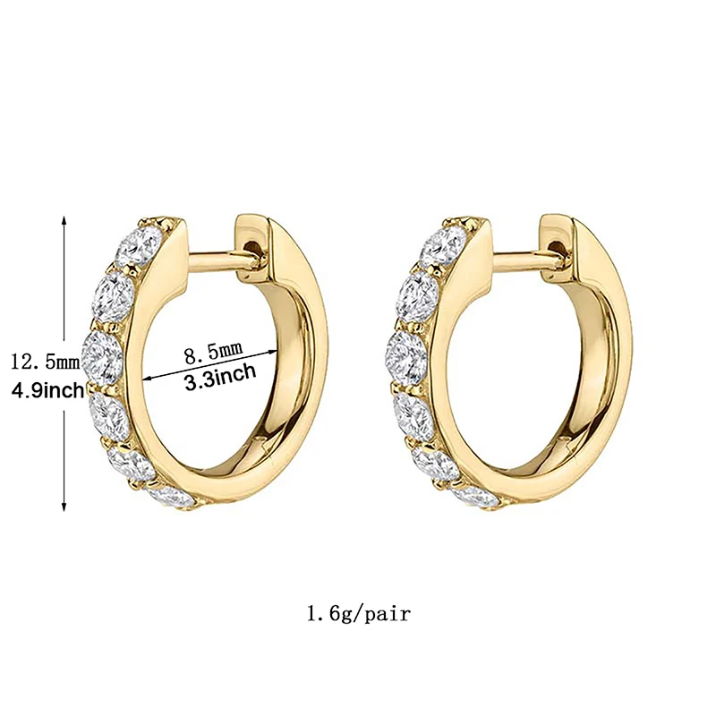 KEYOUNUO-banhado a ouro CZ Hoop Earrings para mulheres, Piercing Zircon Cuff, moda de luxo, festa de casamento, atacado