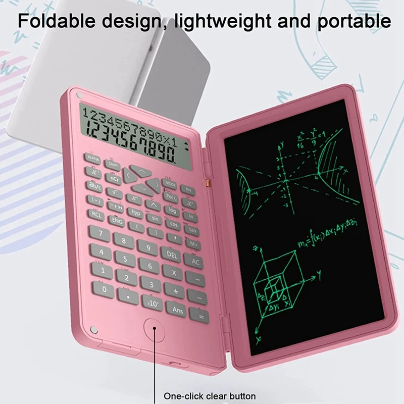 เครื่องคิดเลขวิทยาศาสตร์หน้าจอ LCD 12หลักพร้อมแท็บเล็ตที่สามารถเขียนได้พับเก็บได้สำหรับการประชุมและการศึกษาในโรงเรียนที่บ้าน