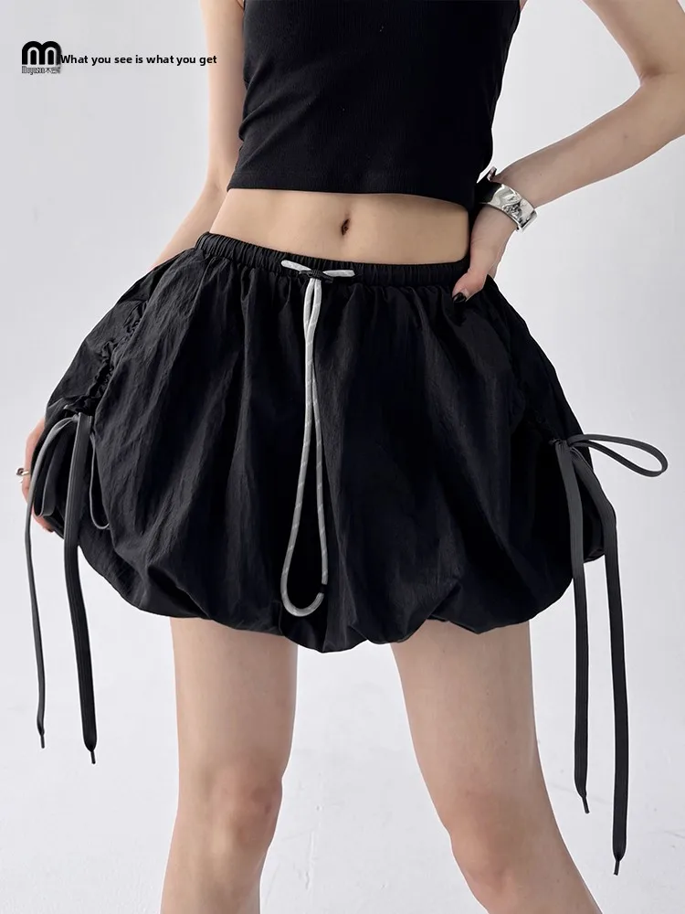 

Korean Design Sensation Elastic Waist Flower Bud f Skirt Women's 2025 Summer New Faion Versatile ort Skirt Trendy