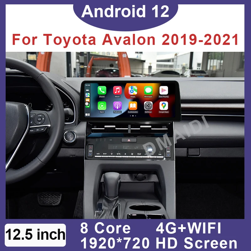 

12.5inch Android 12 GPS Navigation for Toyota Avalon 2019-2021 Car Multimedia Player CarPlay Auto Radio Stereo WiFi 4G Bluetooth